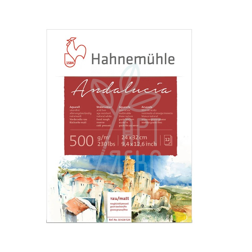 Склейка для акварелі Andalucia Rough Cold Press, 24х32 см, 500 г/м2, 12 л., Hahnemuhle