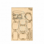 Набір чипбордів для скрапбукінгу "Floral Poem 3", картон, 12,8х20 см, ROSA Talent