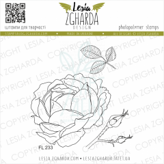 Набір з 3-х штампів "Зворушлива троянда", 10х10 см, Україна