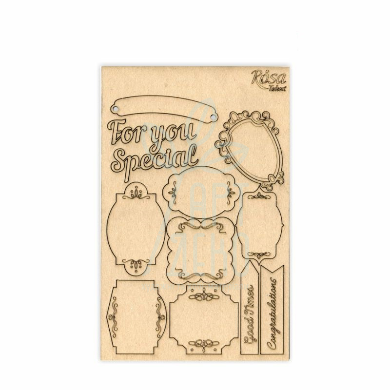 Набір чипбордів для скрапбукінгу "Floral Poem 3", картон, 12,8х20 см, ROSA Talent