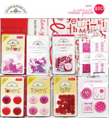 Набір для творчості Love embelishment value pack, Doodlebug