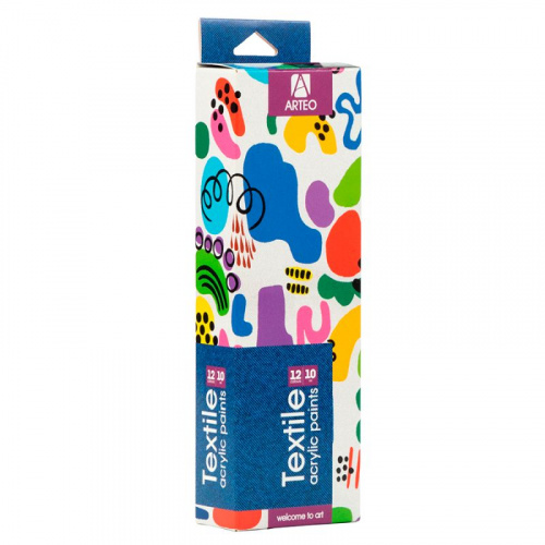 Набір фарб акрилових для тканини Colors, 12x10 мл, Arteo