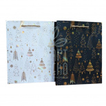 Пакет подарунковий "Біло-золота магія", 32х38х12 см, Україна