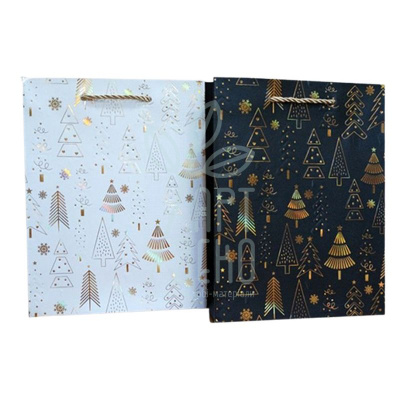 Пакет подарунковий "Біло-золота магія", 32х38х12 см, Україна