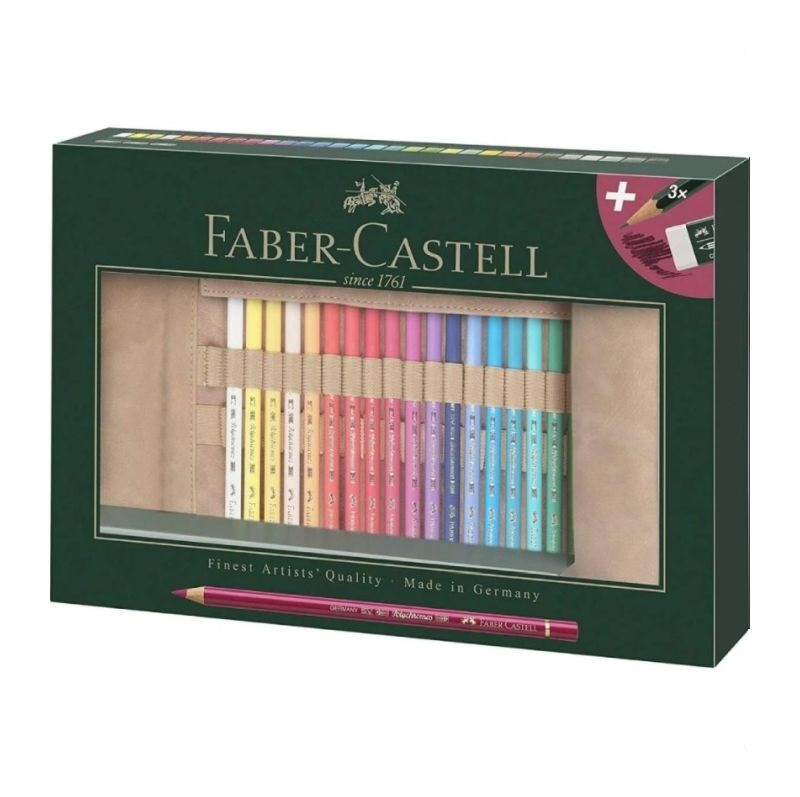 Набір олівців кольорових Polychromos, у тканинному пеналі, 30 шт + аксесуари, Faber-Castell