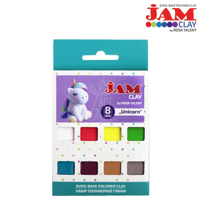 Набір полімерної глини Jam Clay "Unicorn", 8х20 г, ROSA