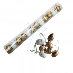 Набір яєць пластикових з підвісом, в тубусі, 4 см, в асортименті, 12 шт