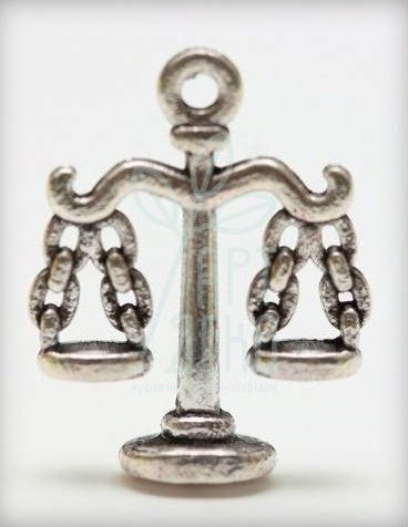 Підвіска металева "Терези", античне срібло, 16х24 мм, Scrapberry's