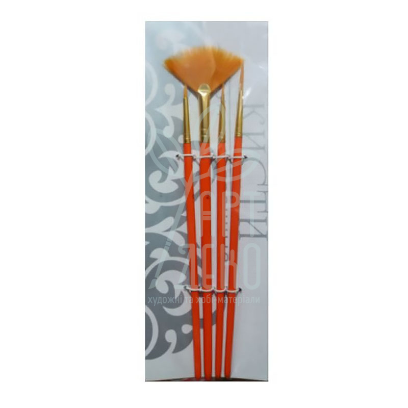 Набір пензлів Нейлон віялові, 4 шт., к.р., Josef Otten