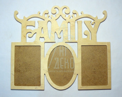 Колаж "Family" на 3 фото, фанера, 36х30 см, Україна
