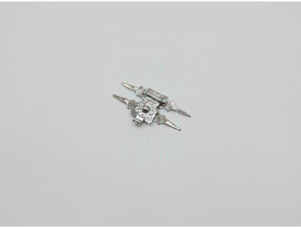 Замок для шкатулки, самозабивний, срібло, 17х27 мм, Китай