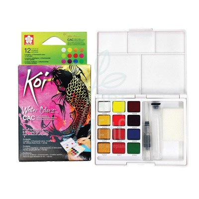 Набір акварельних фарб KOI Watercolors Sketchbox Metallic, 12 кол., SAKURA