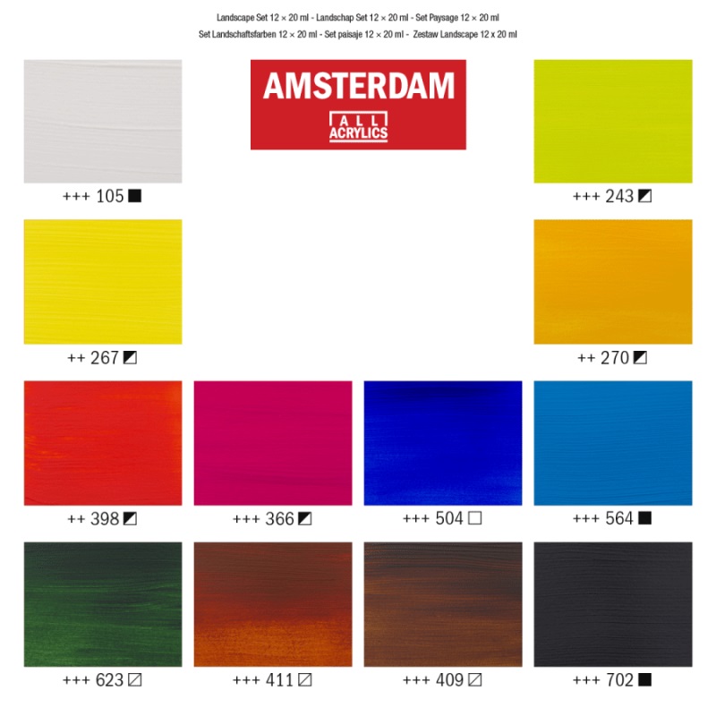 Набір акрилових фарб AMSTERDAM LANDSCAPE, 12х20 мл, Royal Talens