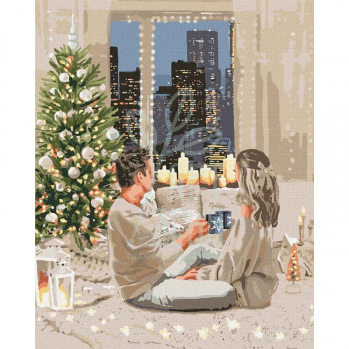 Набір для розпису за номерами "Кращий новий рік", 40х50 см, Ідейка