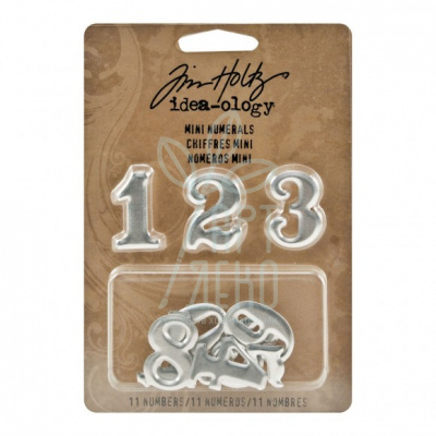 Набір металевих прикрас Mini Numerals, Tim Holtz