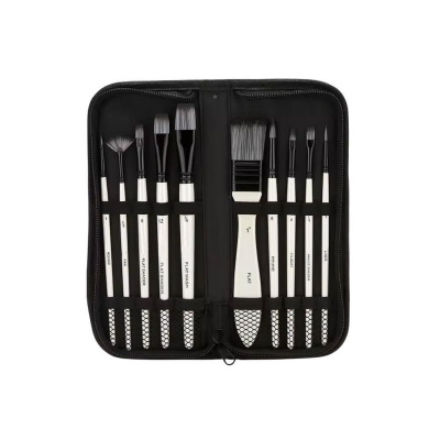 Набір пензлів Синтетика, в пеналі, 10 шт, Monet