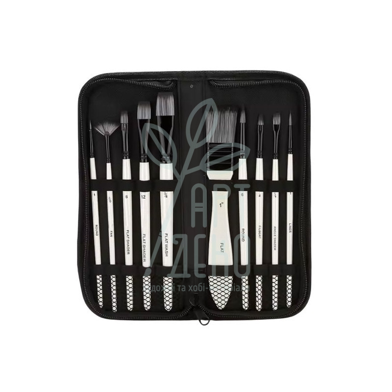 Набір пензлів Синтетика, в пеналі, 10 шт, Monet