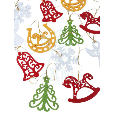 Набір декору з фетру "Мікс" 7 см, 12 шт, Україна