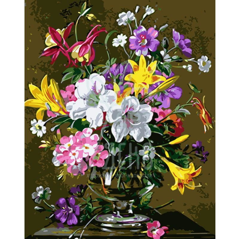Набір для розпису за номерами "Квітковий салют", 40х50 см, ArtCraft