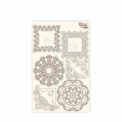 Чипборд для скрапбукінгу "Мереживо 3", білий картон, 12,6х20 см, ROSA Talent