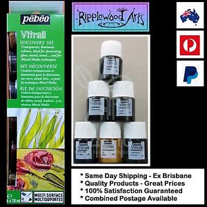 Набір фарб для скла і металу Vitrail, 6 х20 мл, Pebeo