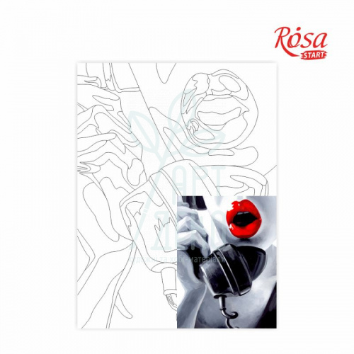 Полотно на картоні з контуром "Pop Art Passion", 30х40 см, бавовна, акрил, ROSA Start