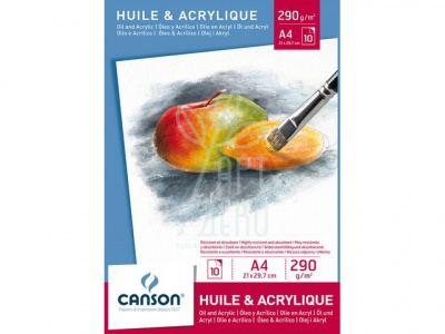 Блок паперу для акрилу та олії Oil and Acrylic Bloc, 290 г/м2, 10 л., Canson