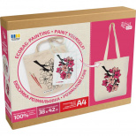 Набір екосумка-розмальовка "Flowers", бавовна, 38х42 см, ROSA Talent