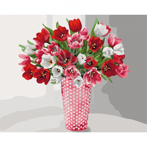 Набір для розпису за номерами "Розмаїття тюльпанів", 40х50 см, Ідейка