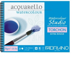 Альбом для акварелі Watercolour Studio Torchon, спіраль, 270 г/м2, 12л., Fabriano Альбом для акварелі Watercolour Studio Torchon, спіраль, 270 г/м2, 12л., Fabriano