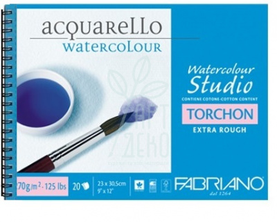 Альбом для акварелі Watercolour Studio Torchon, спіраль, 270 г/м2, 12л., Fabriano