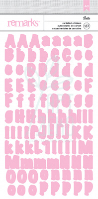 Лист наліпок "Алфавіт" Cardstock stickers Bella Alpha/Pink, 187 шт, American Crafts Лист наліпок "Алфавіт" Cardstock stickers Bella Alpha/Pink, 187 шт, American Crafts