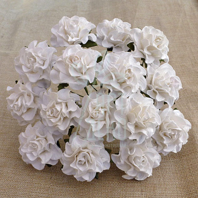 Квіти паперові Троянда Tuscany Rose, біла, 3 см, 5 шт., Тайланд