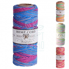 Шнур конопляний кольоровий Hemp Cord Spool Variegated #20, 62,5 м/1 мм, Hemptique