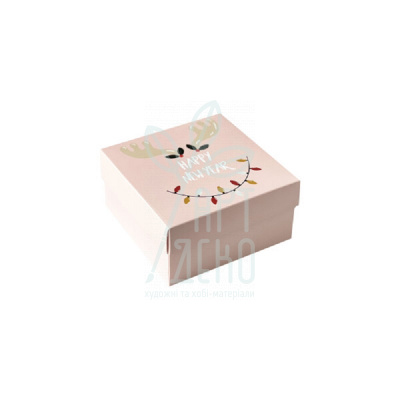 Коробка декоративна "Ліхтарики" 14x14x7 см, рожева, Україна