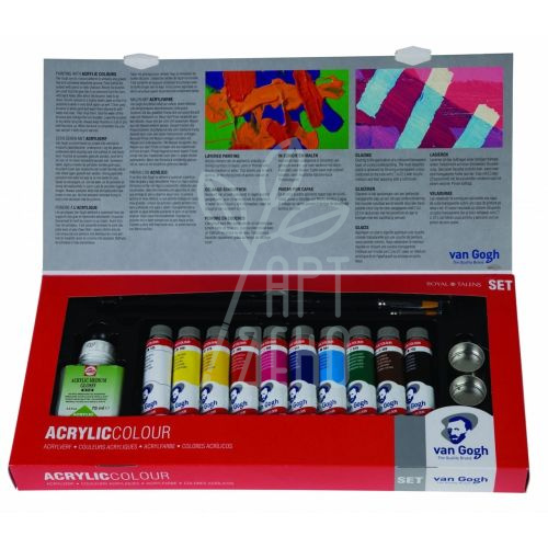 Набір акрилових фарб Van Gogh Combiset, 10х40 мл,  (пензлі, допоміжні матеріали), Royal Talens 