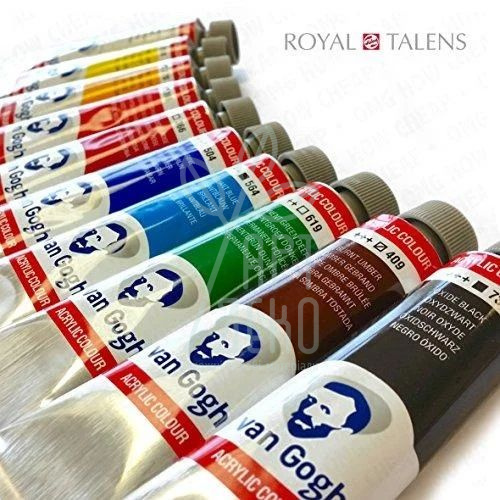 Набір акрилових фарб Van Gogh Combiset, 10х40 мл,  (пензлі, допоміжні матеріали), Royal Talens 