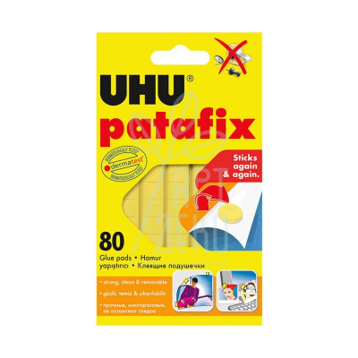 Клеючі подушечки Уху Patafix, жовті, 80 шт., UHU