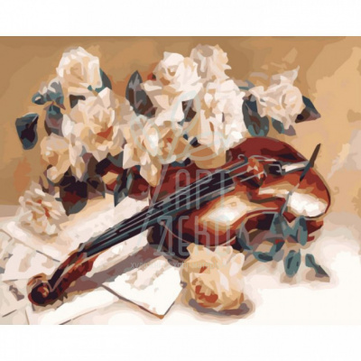 Набір для розпису за номерами Натюрморт "Мелодія скрипки", 40х50 см, Ідейка
