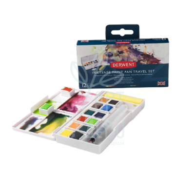 Набір акварельних фарб Inktense Paint Pan Travel Set №1, 12 кол., DERWENT