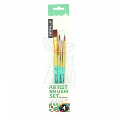 Набір пензлів Нейлон (круглі №1,3,5, плоскі №1/2), 4 шт, Art Rangers