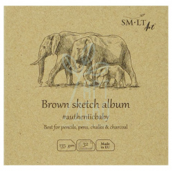 Альбом для ескізів AUTHENTIC Baby, коричневий папір, 9х9 см, 135 г/...