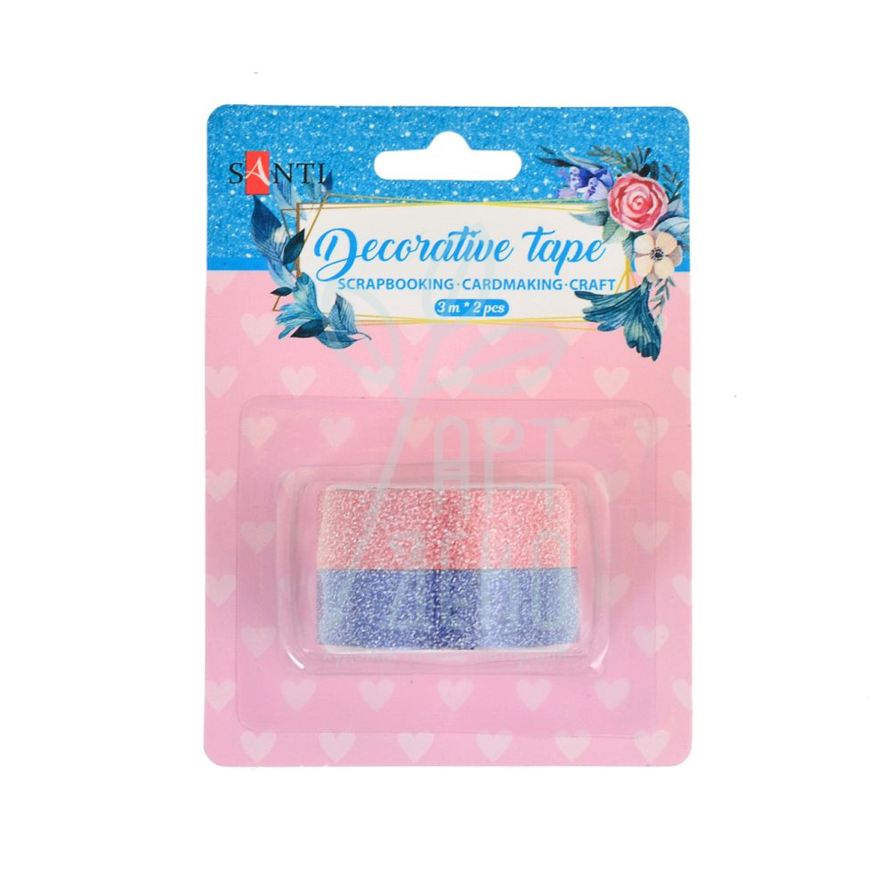 Набір стрічок паперових самоклеючих "Pink and Navy", 3 м х 2 шт., Santi