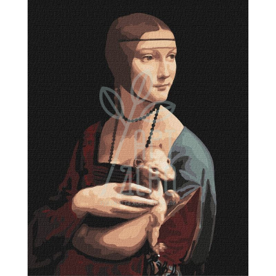 Набір для розпису за номерами "Пані з горностаєм. Леонардо да Вінчі", 40х50 см, Ідейка
