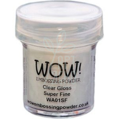 Пудра для ембосингу прозора з блиском Clear Gloss Super Fine, 160 мл, WOW Пудра для ембосингу прозора з блиском Clear Gloss Super Fine, 160 мл, WOW
