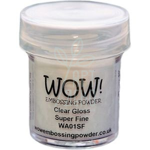 Пудра для ембосингу прозора з блиском Clear Gloss Super Fine, 160 мл, WOW Пудра для ембосингу прозора з блиском Clear Gloss Super Fine, 160 мл, WOW