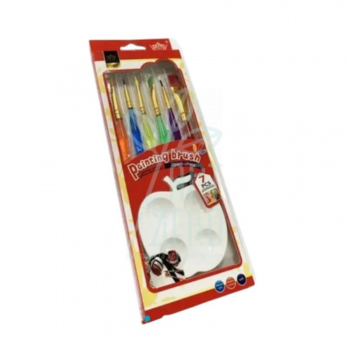 Набір пензлів "Painting brush", 3 плоских, 3 круглих, + палітра, Josef Otten 