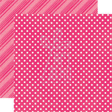 Папір для скрапбукінгу Dots&Stripes, двосторонній, Рожевий, 30х30 см, Echo Park