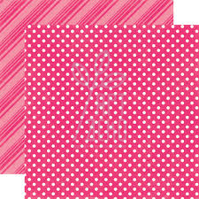 Папір для скрапбукінгу, двосторонній "Dots&Stripes", Рожевий, 30х30 см, Echo Park