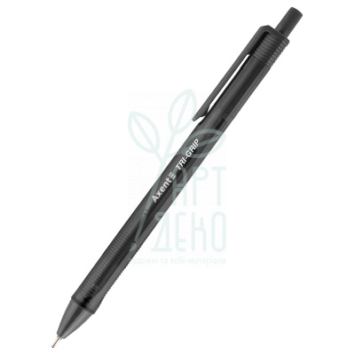 Ручка олійна автоматична Tri-Grip, 0,7 мм, чорна, Axent